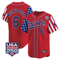Boles B.Orioles #6 Ryan Mountcastle Player Red USA 250 Independence Day Vapor Premier Limited Home Game Stitched Jerseys