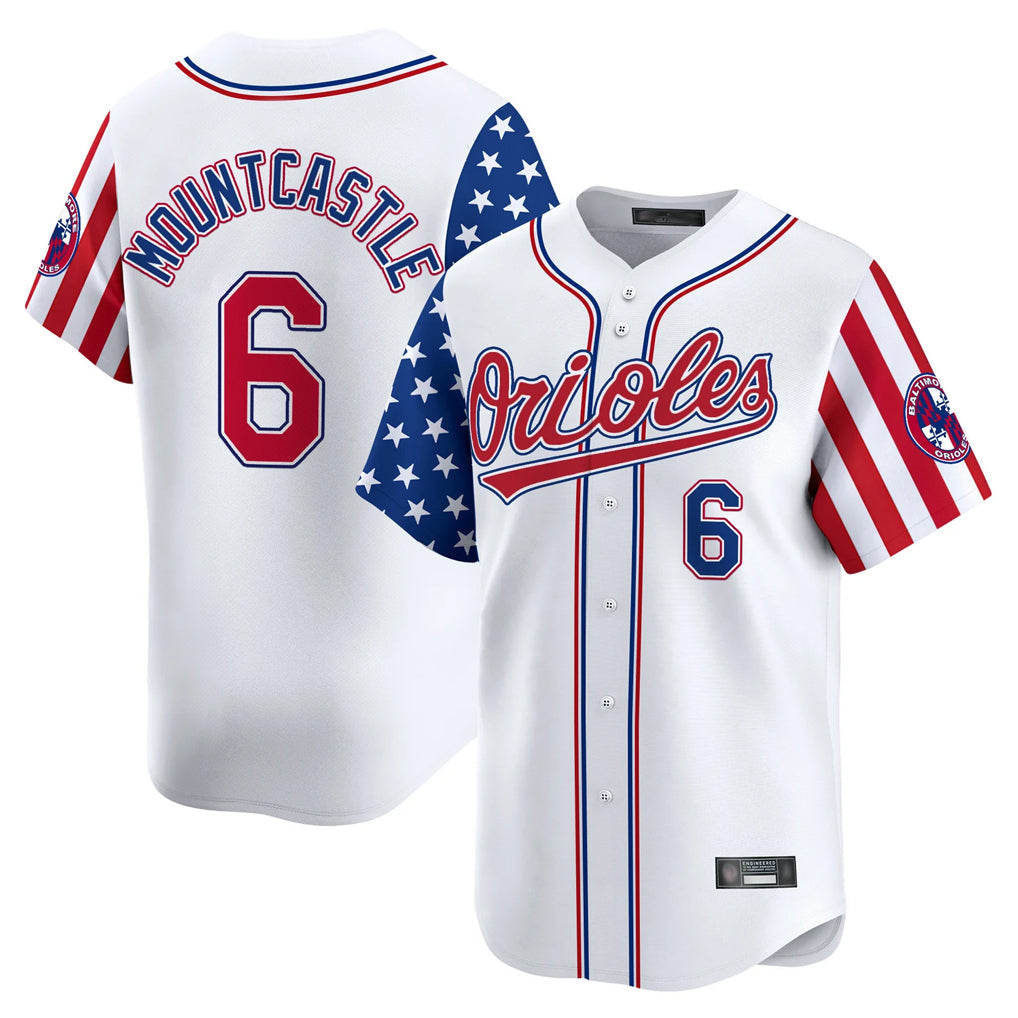 Boles B.Orioles #6 Ryan Mountcastle Player White Independence Day Vapor Premier Home Game Stitched Jerseys