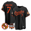 Boles B.Orioles #7 Jackson Holliday Player Black 30th Anniversary of 2131 Home Game Stitched Jerseys