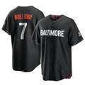 Boles B.Orioles #7 Jackson Holliday Player Black City Connect Home Game Stitched Jerseys