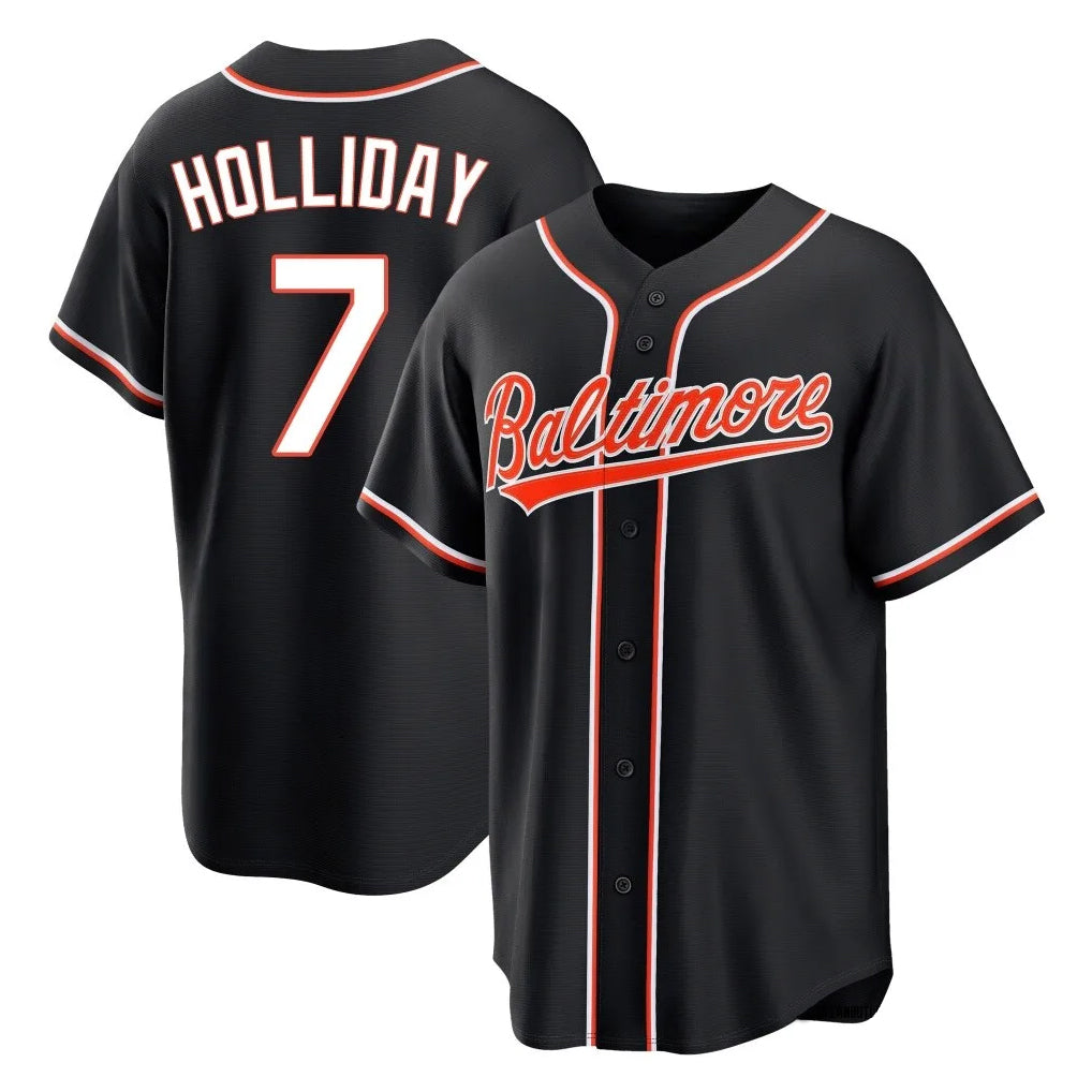Boles B.Orioles #7 Jackson Holliday Player Black Out Home Game Stitched Jerseys