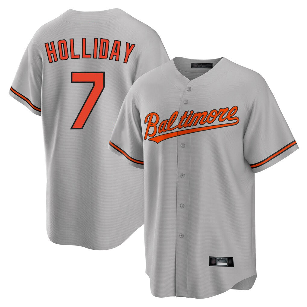 Boles B.Orioles #7 Jackson Holliday Player Gray Home Game Stitched Jerseys
