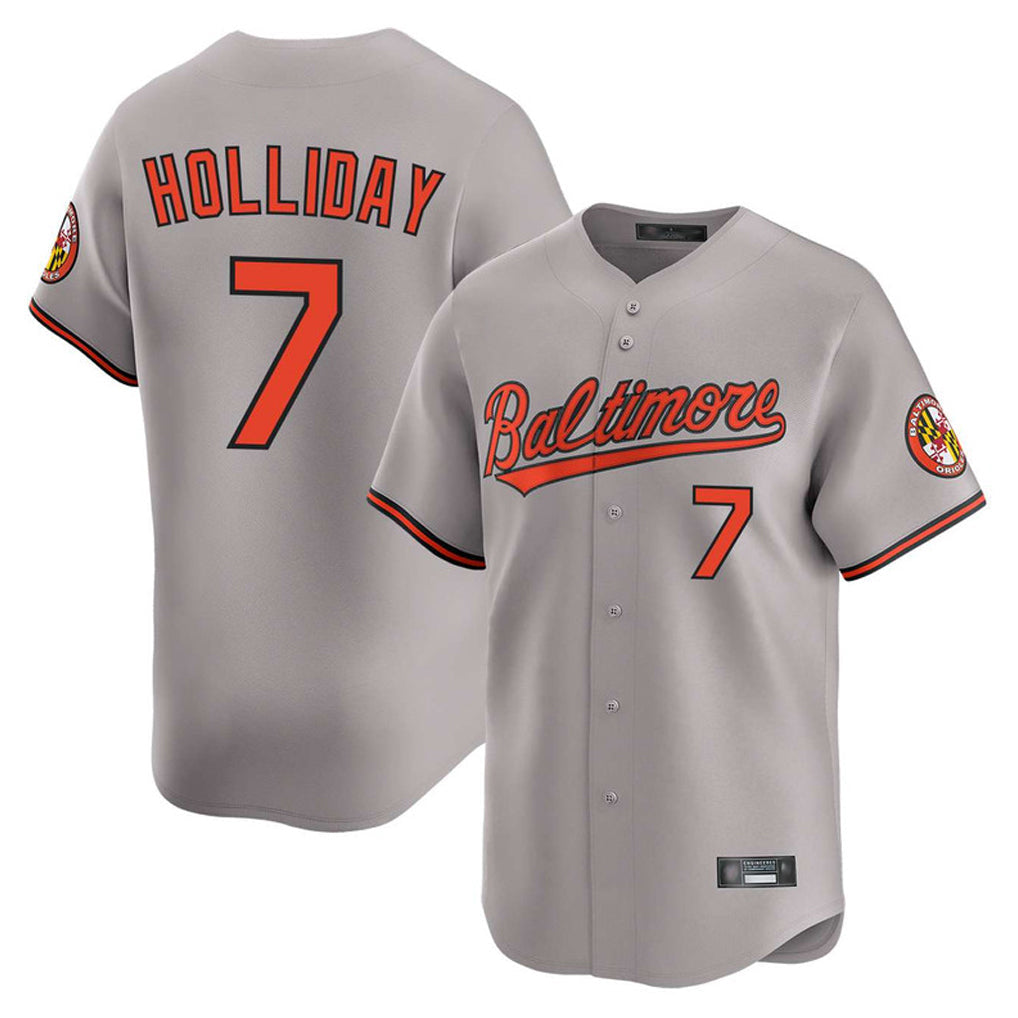 Boles B.Orioles #7 Jackson Holliday Player Gray Limited Home Game Stitched Jerseys