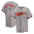 Boles B.Orioles #7 Jackson Holliday Player Gray USA 250 Fourth of July Home Game Stitched Jerseys