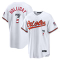 Boles B.Orioles #7 Jackson Holliday Player White USA 250 Fourth of July Home Game Stitched Jerseys
