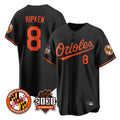 Boles B.Orioles #8 Cal Ripken Player Black 30th Anniversary of 2131 Home Game Stitched Jerseys