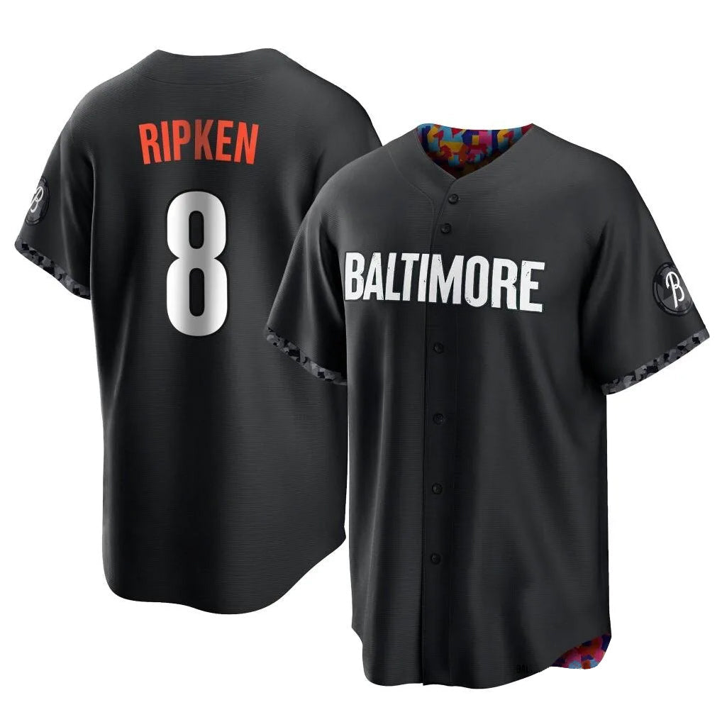 Boles B.Orioles #8 Cal Ripken Player Black City Connect Home Game Stitched Jerseys