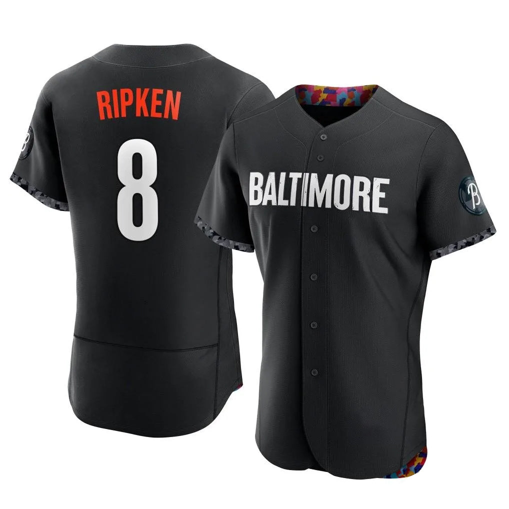 Boles B.Orioles #8 Cal Ripken Player Black City Connect Limited Elite Home Game Stitched Jerseys