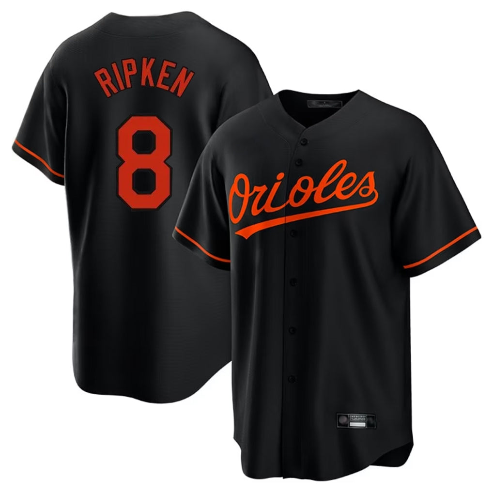 Boles B.Orioles #8 Cal Ripken Player Black Home Game Stitched Jerseys