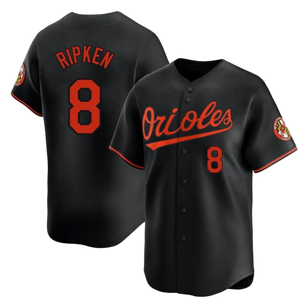 Boles B.Orioles #8 Cal Ripken Player Black Limited Home Game Stitched Jerseys