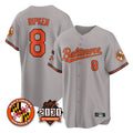 Boles B.Orioles #8 Cal Ripken Player Gray 30th Anniversary of 2131 Home Game Stitched Jerseys
