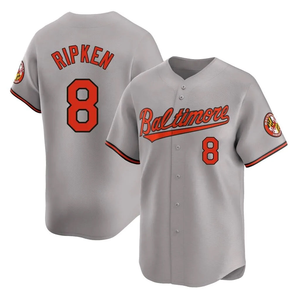 Boles B.Orioles #8 Cal Ripken Player Gray Limited Home Game Stitched Jerseys