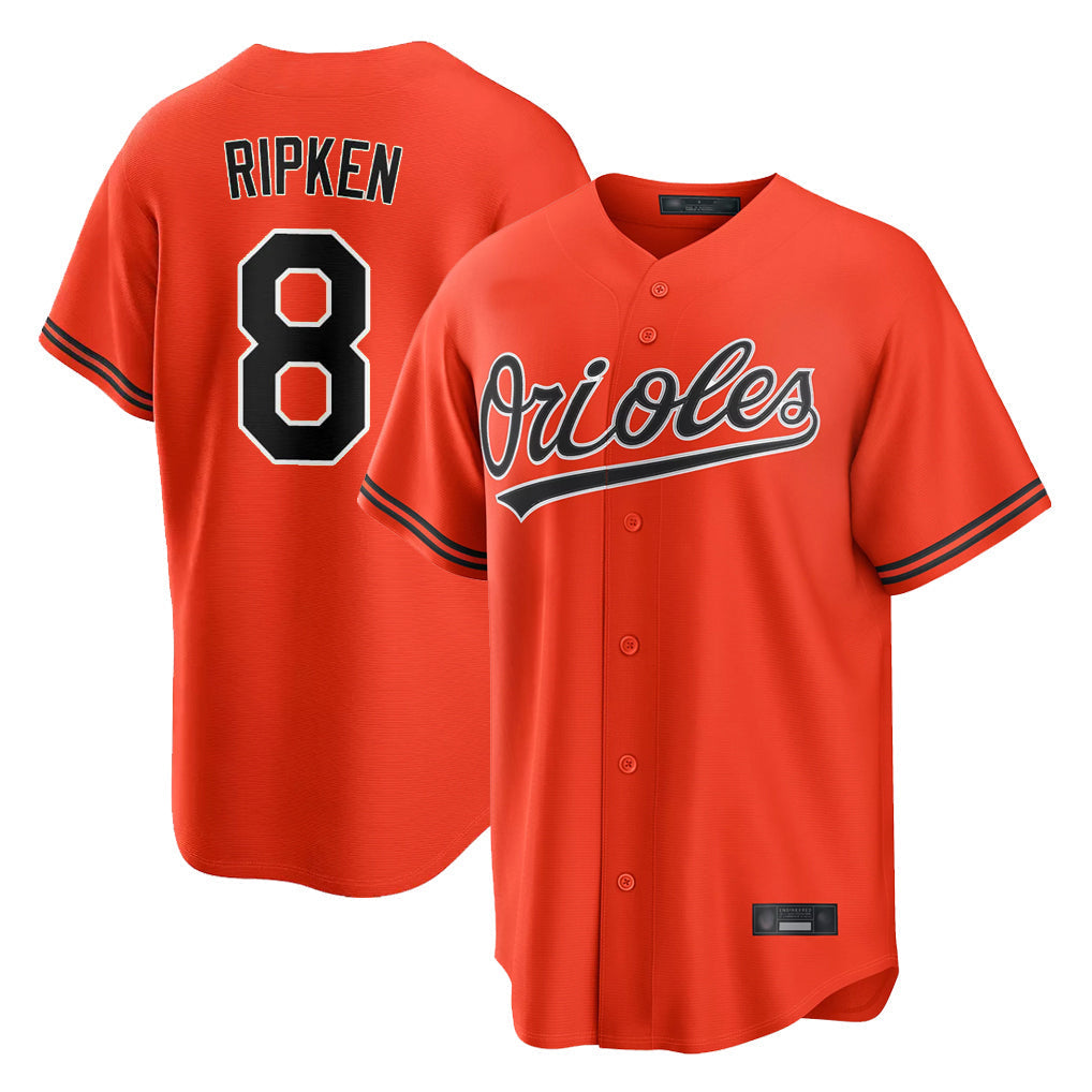 Boles B.Orioles #8 Cal Ripken Player Orange Home Game Stitched Jerseys