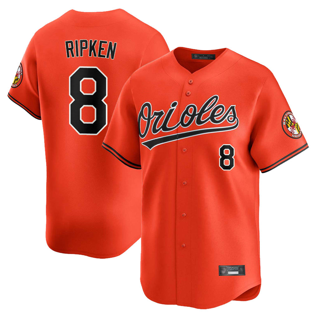 Boles B.Orioles #8 Cal Ripken Player Orange Limited Home Game Stitched Jerseys