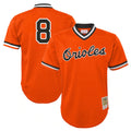 Boles B.Orioles #8 Cal Ripken Player Orange Mitchell & Ness Cooperstown Collection Mesh T-shirt Game Stitched Jerseys