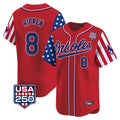 Boles B.Orioles #8 Cal Ripken Player Red USA 250 Independence Day Vapor Premier Limited Home Game Stitched Jerseys