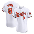 Boles B.Orioles #8 Cal Ripken Player White Limited Elite Home Game Stitched Jerseys