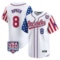 Boles B.Orioles #8 Cal Ripken Player White USA 250 Independence Day Vapor Premier Home Game Stitched Jerseys