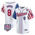 Boles B.Orioles #8 Cal Ripken Player White USA 250 Independence Day Vapor Premier Limited Home Game Stitched Jerseys