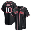Boles B.Red Sox #10 Trevor Story Player Black Out Home Game Stitched Jerseys