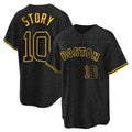Boles B.Red Sox #10 Trevor Story Player Black Snake Skin City Home Game Stitched Jerseys