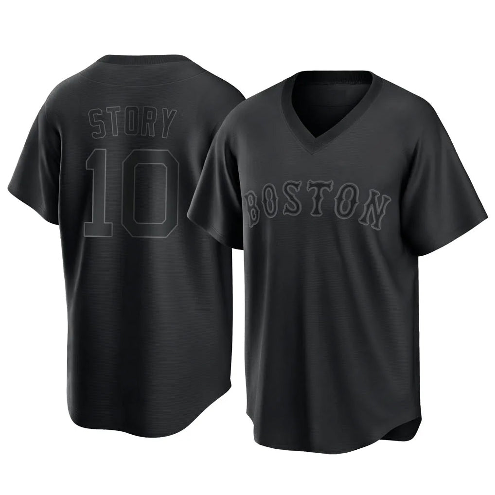 Boles B.Red Sox #10 Trevor Story Player Black T-shirt Home Game Stitched Jerseys