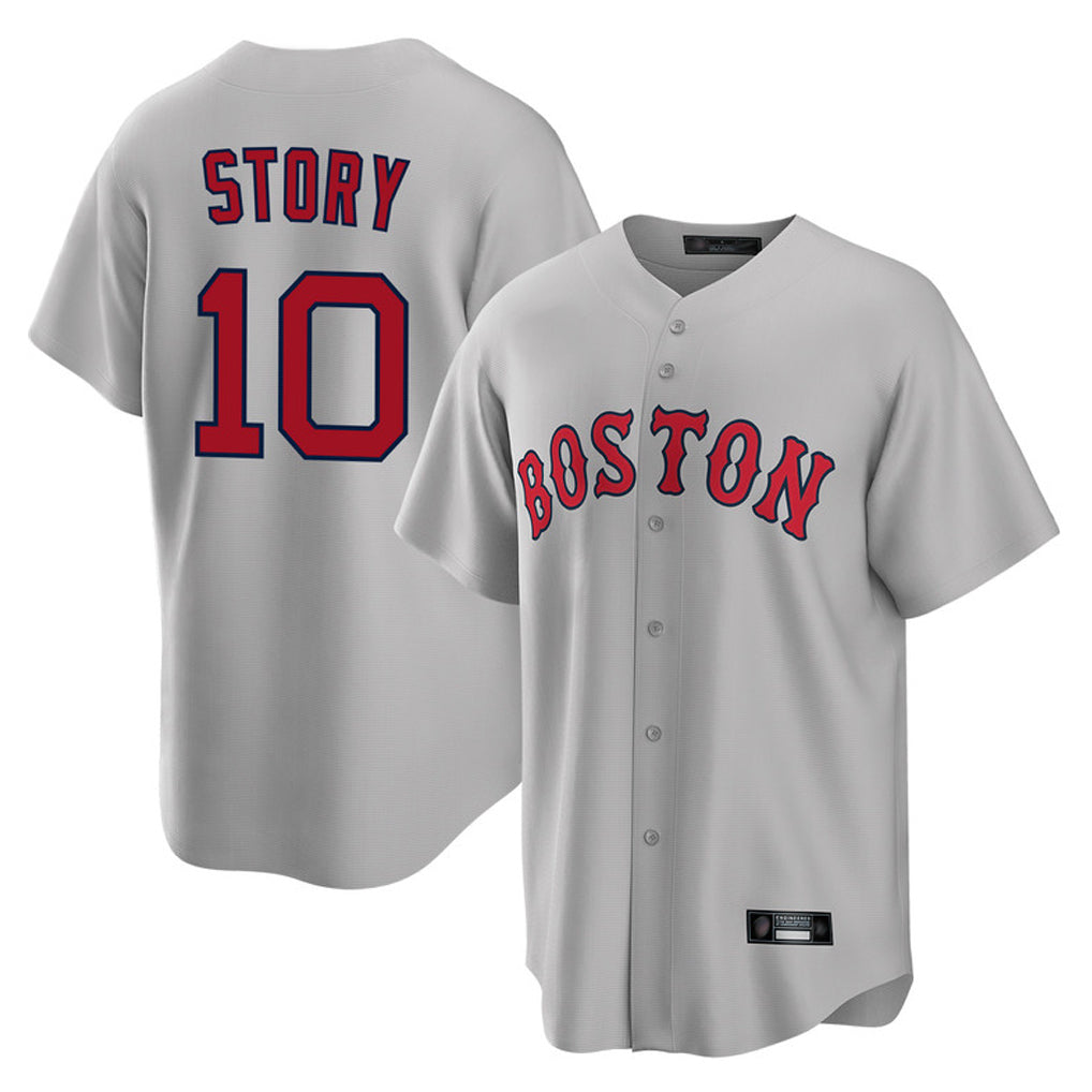 Boles B.Red Sox #10 Trevor Story Player Gray Road Home Game Stitched Jerseys