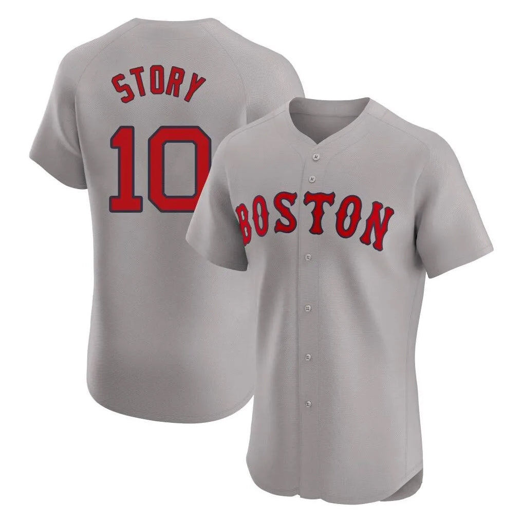 Boles B.Red Sox #10 Trevor Story Player Gray Road Limited Elite Home Game Stitched Jerseys