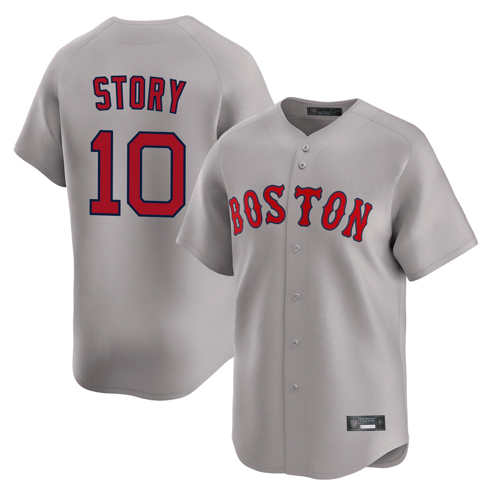 Boles B.Red Sox #10 Trevor Story Player Gray Road Limited Home Game Stitched Jerseys