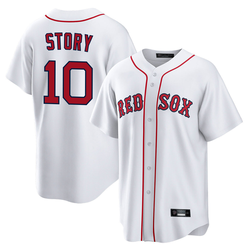 Boles B.Red Sox #10 Trevor Story Player White Home Game Stitched Jerseys