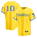 Boles B.Red Sox #10 Trevor Story Player Yellow Home Game Stitched Jerseys