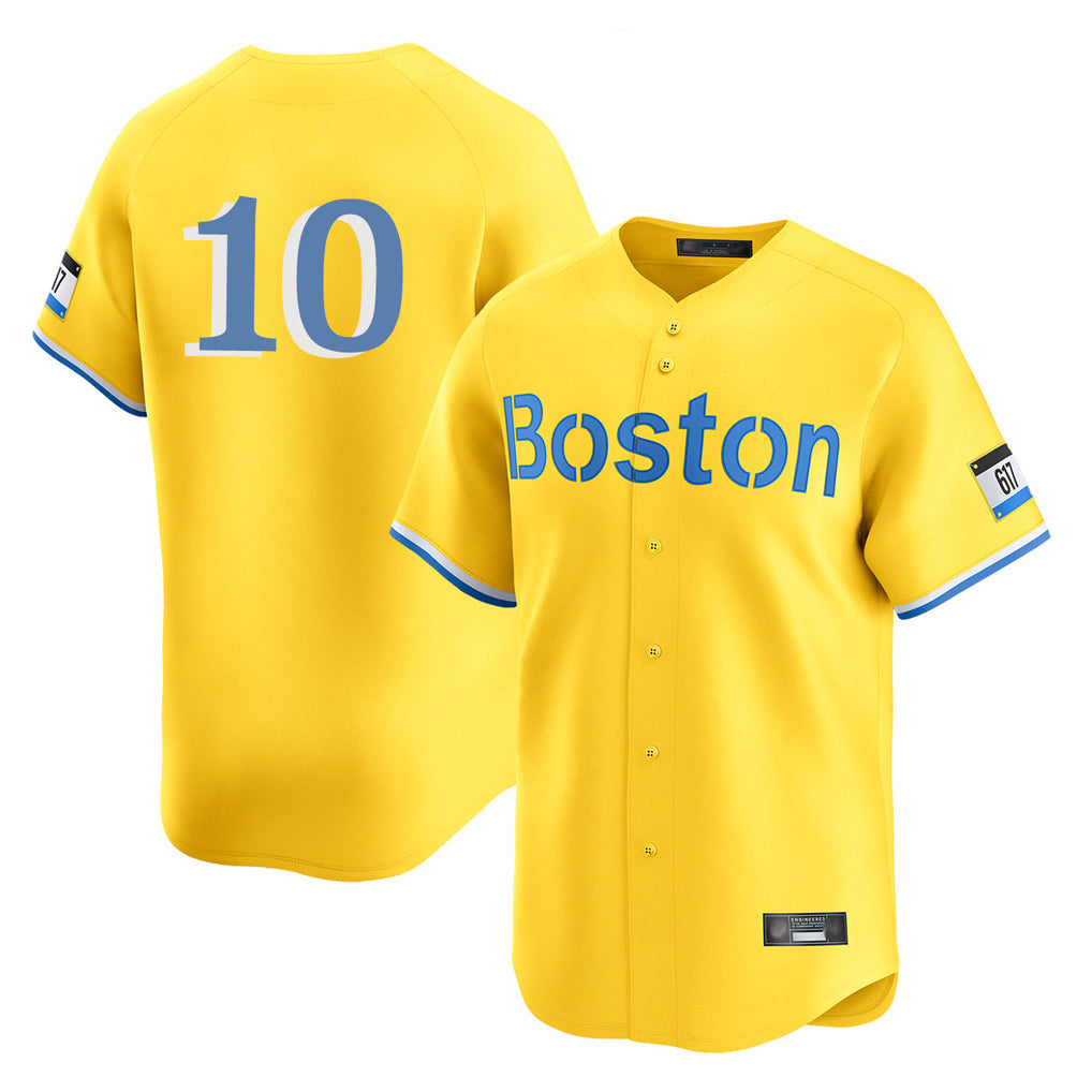 Boles B.Red Sox #10 Trevor Story Player Yellow Limited Home Game Stitched Jerseys