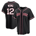 Boles B.Red Sox #12 Connor Wong Player Black Out Home Game Stitched Jerseys