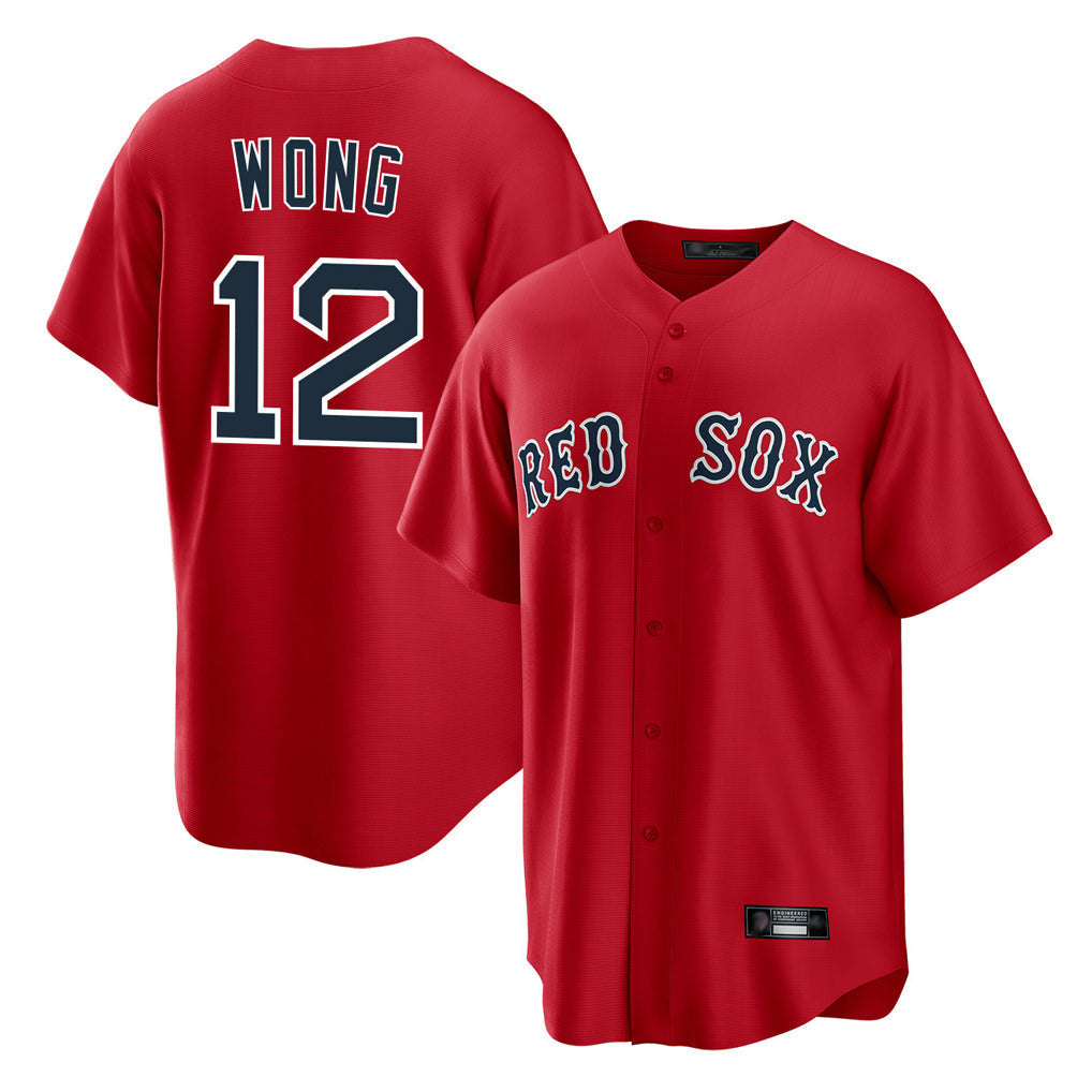Boles B.Red Sox #12 Connor Wong Player Red Home Game Stitched Jerseys