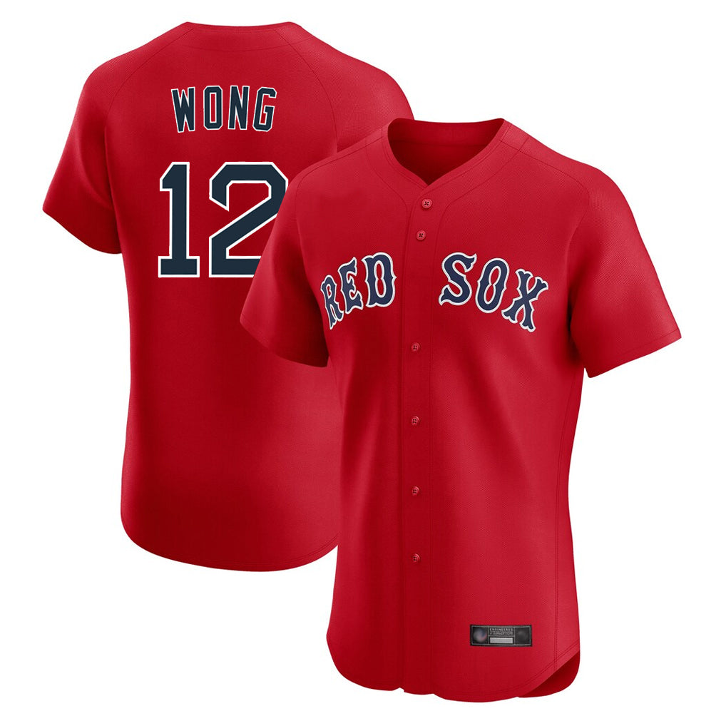 Boles B.Red Sox #12 Connor Wong Player Red Limited Elite Home Game Stitched Jerseys