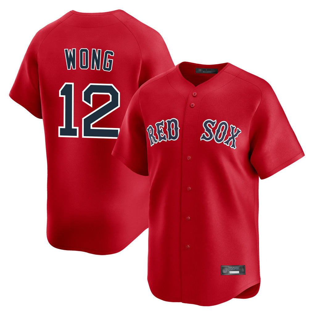Boles B.Red Sox #12 Connor Wong Player Red Limited Home Game Stitched Jerseys