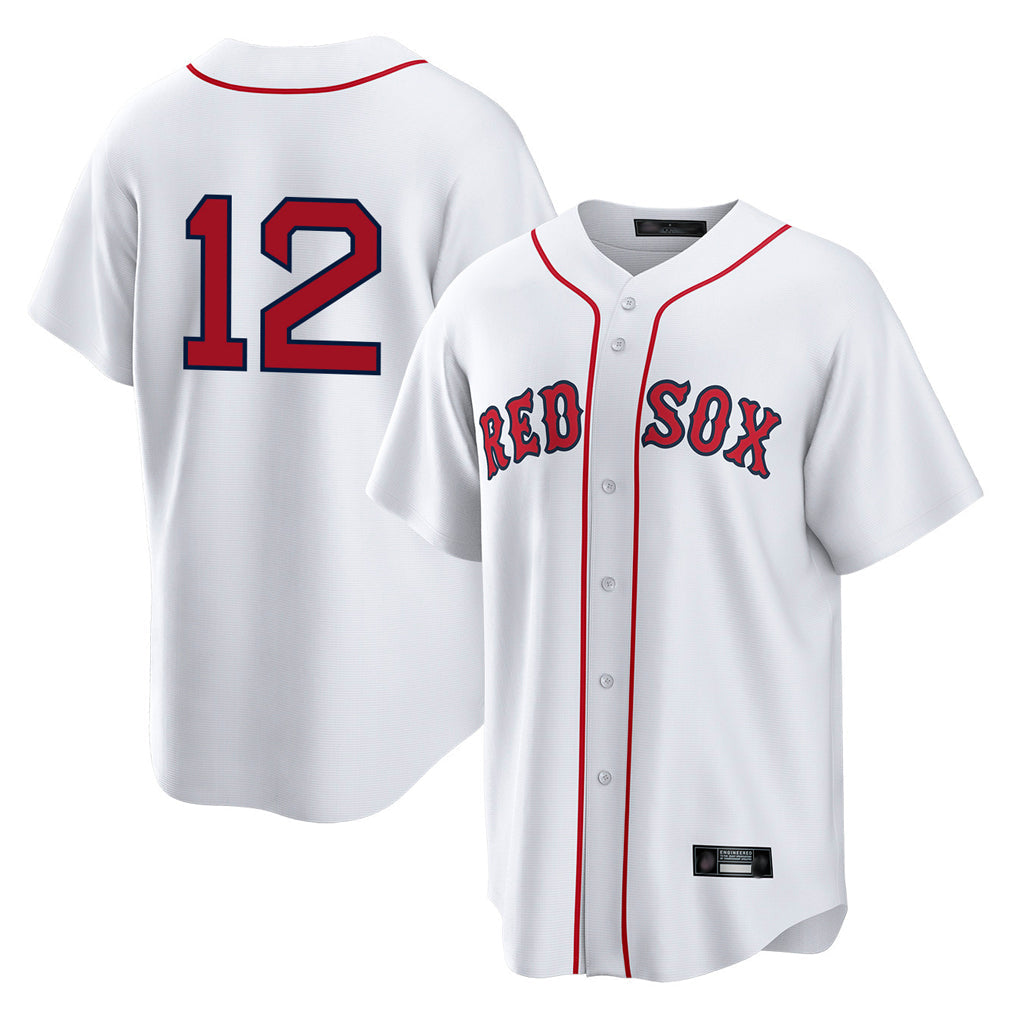 Boles B.Red Sox #12 Connor Wong Player White Home Game Stitched Jerseys