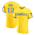 Boles B.Red Sox #12 Connor Wong Player Yellow Limited Elite Home Game Stitched Jerseys