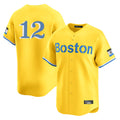 Boles B.Red Sox #12 Connor Wong Player Yellow Limited Home Game Stitched Jerseys