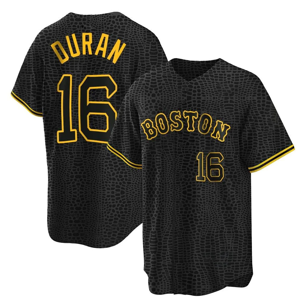 Boles B.Red Sox #16 Jarren Duran Player Black Snake Skin City Home Game Stitched Jerseys