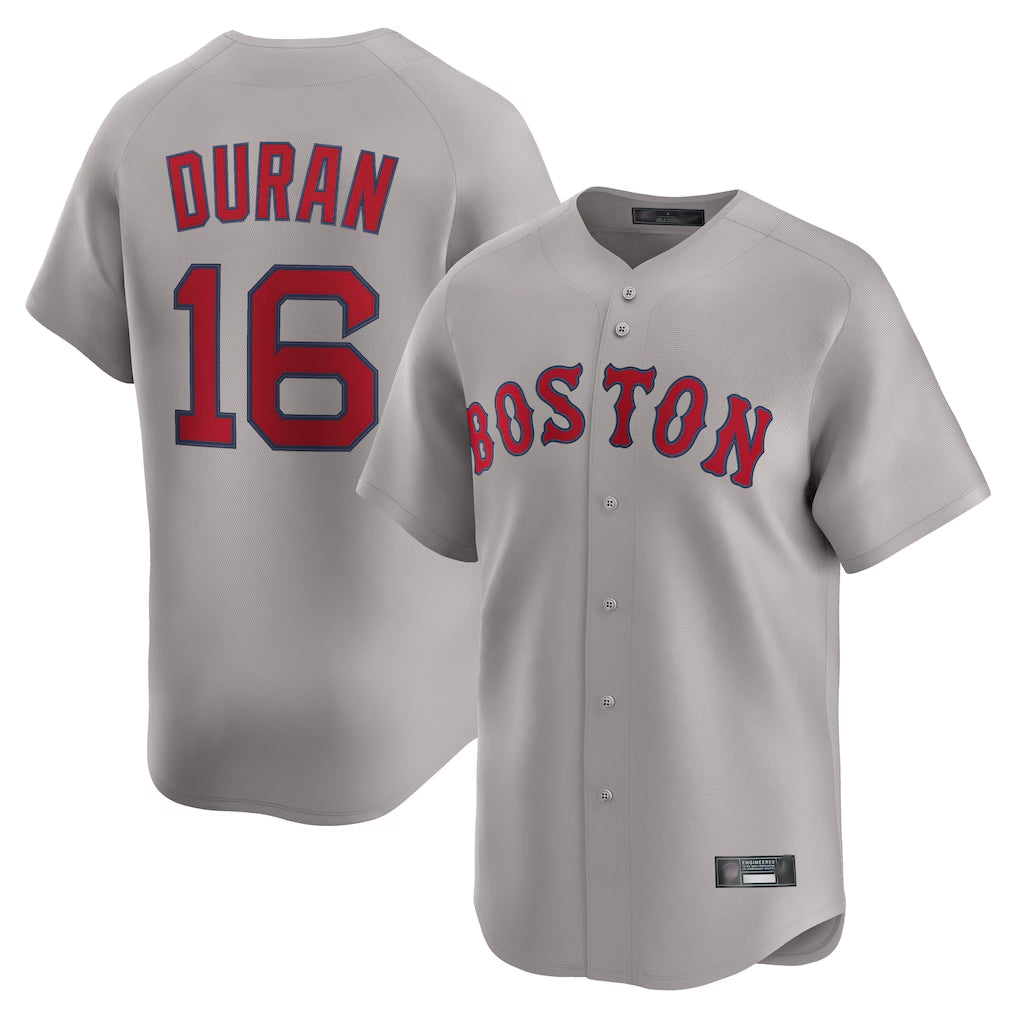 Boles B.Red Sox #16 Jarren Duran Player Gray Road Limited Home Game Stitched Jersey