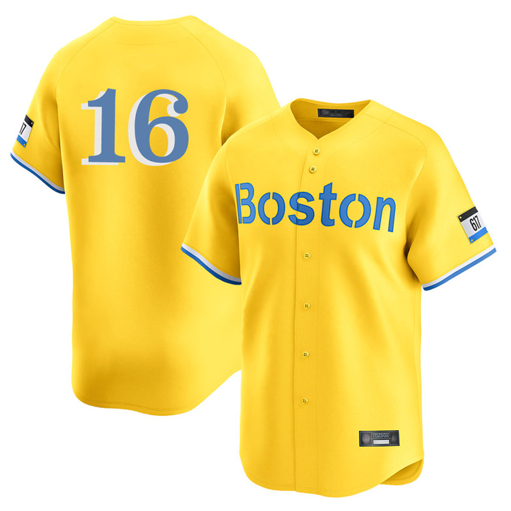 Boles B.Red Sox #16 Jarren Duran Player Yellow Limited Home Game Stitched Jersey