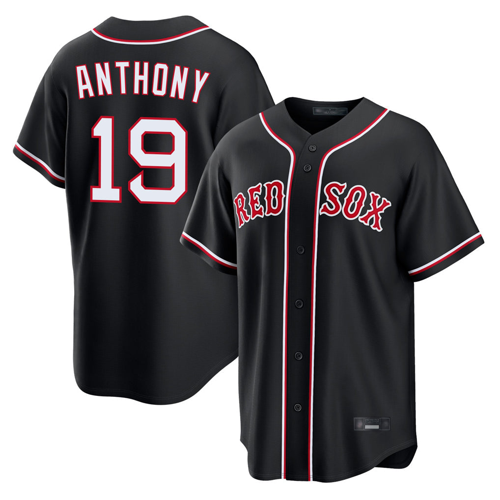 Boles B.Red Sox #19 Roman Anthony Player Black Out Home Game Stitched Jerseys