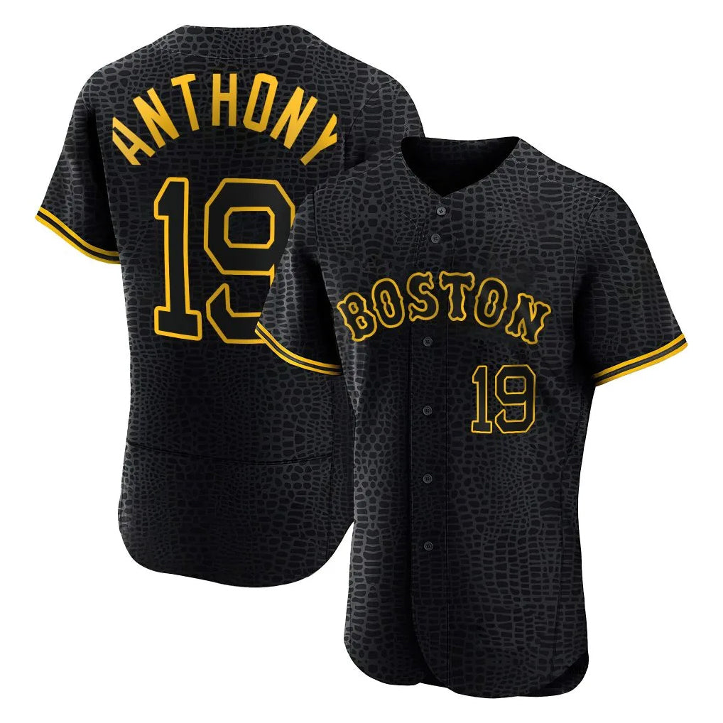 Boles B.Red Sox #19 Roman Anthony Player Black Snake Skin City Limited Elite Home Stitched Jerseys