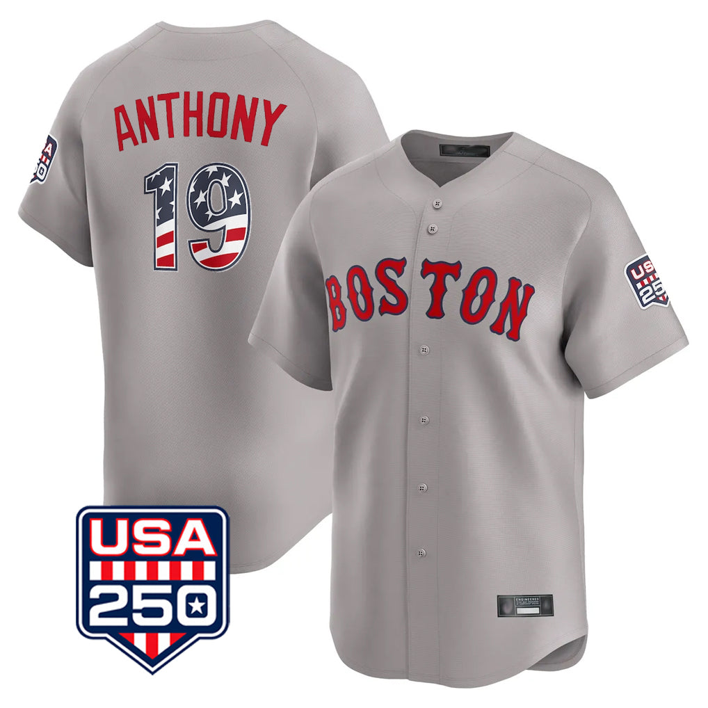 Boles B.Red Sox #19 Roman Anthony Player Gray Road USA 250 Fourth of July Limited Home Game Stitched Jerseys