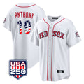 Boles B.Red Sox #19 Roman Anthony Player White USA 250 Fourth of July Home Game Stitched Jerseys