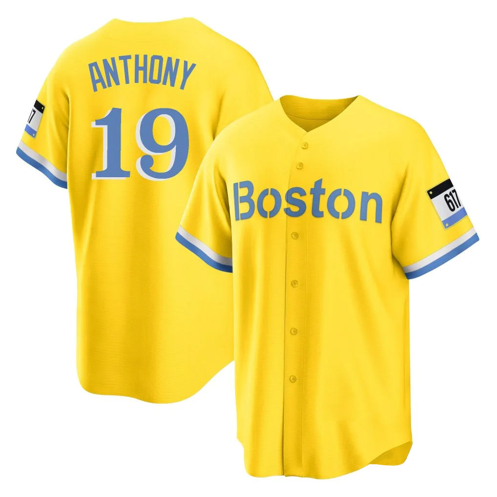 Boles B.Red Sox #19 Roman Anthony Player Yellow Home Game Stitched Jerseys