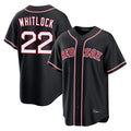 Boles B.Red Sox #22 Garrett Whitlock Player Black Out Home Game Stitched Jerseys