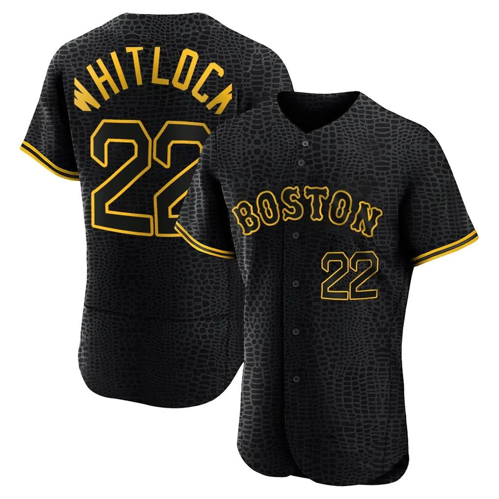 Boles B.Red Sox #22 Garrett Whitlock Player Black Snake Skin City Limited Elite Home Stitched Jerseys
