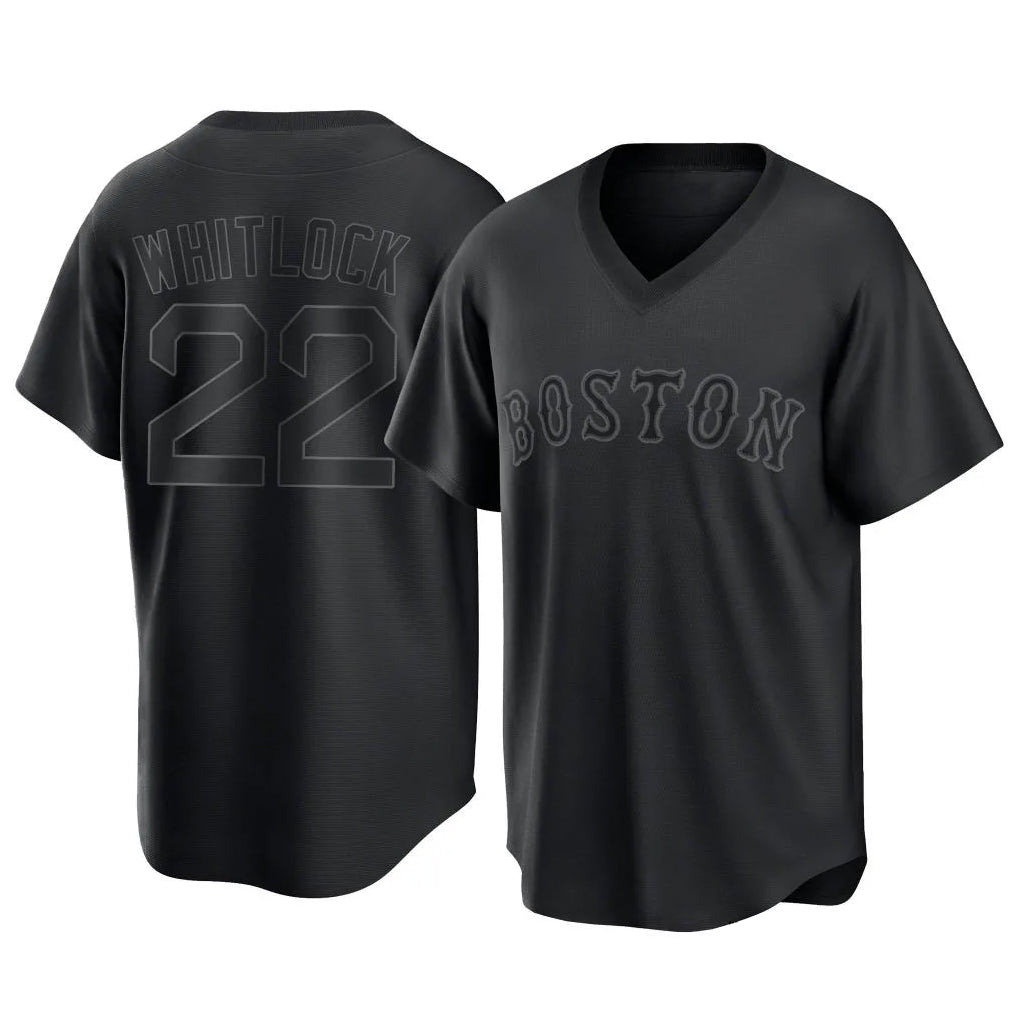Boles B.Red Sox #22 Garrett Whitlock Player Black T-shirt Home Game Stitched Jerseys